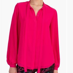 Trina Turk Ethereal Top Vibrant Pink Blouse